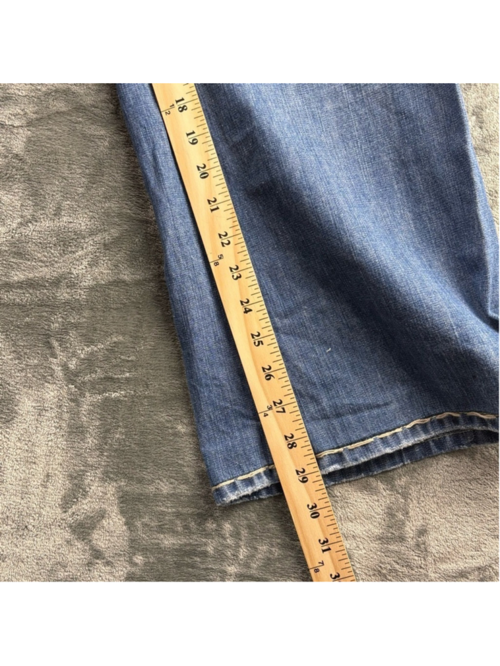 VTG Laguna Beach Jeans Men 40 Y2K Wide Leg White Stitch Streetwear Skull Blue - Picture 8 of 11